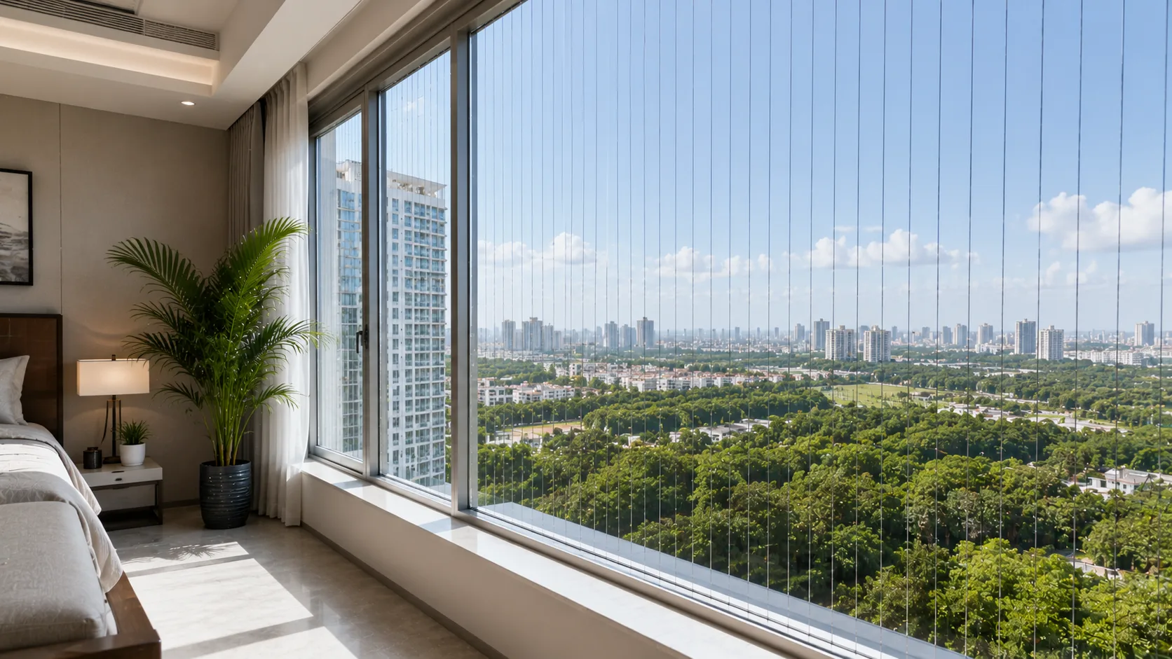 Glass Balcony Invisible Grills
